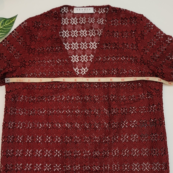 Sandro Lace Short Sleeve Top - Picture 7 of 8